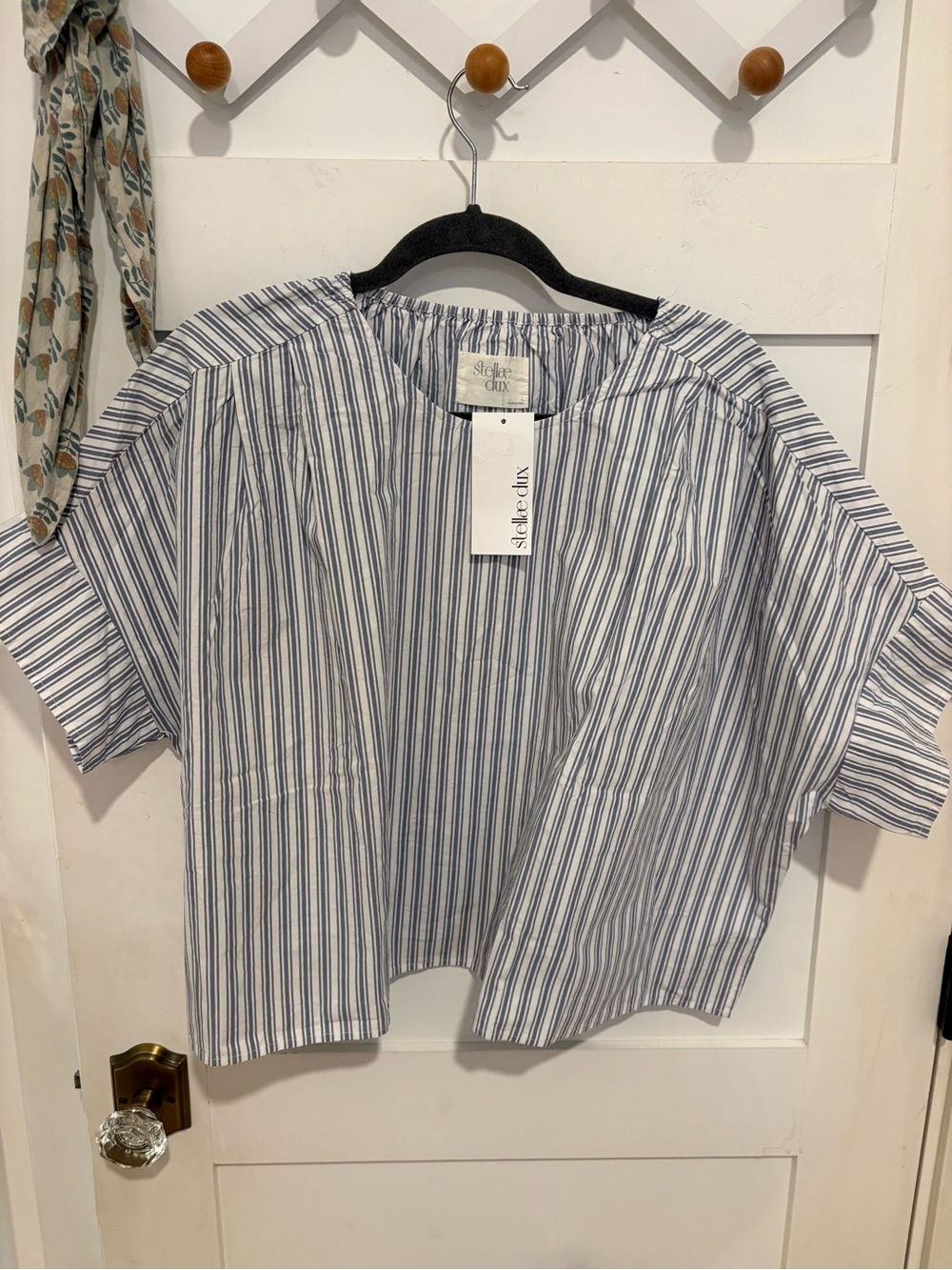 Women’s White Striped Boxy Top